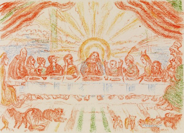 The Last Supper  by James Ensor - Hand-Painted Oil Painting Reproduction