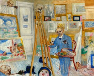 The Skeleton Painter by James Ensor Oil Painting