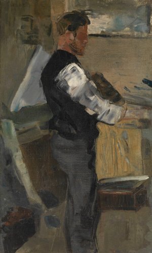 Willy Finch in the Studio by James Ensor Oil Painting