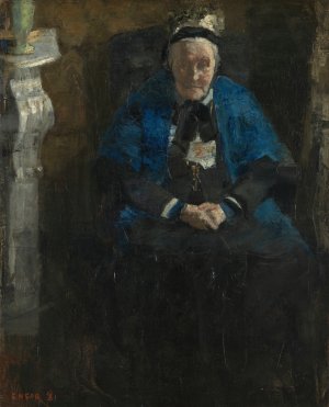 Woman with Blue Shawl by James Ensor Oil Painting