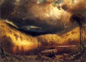 Stormy Skies Above Echo Lake, White Mountains by James Fairman - Oil Painting Reproduction