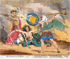 Sin, Death and the Devil painting by James Gillray