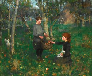 In The Orchard by James Guthrie Oil Painting