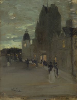 Street in Oban, Night by James Guthrie Oil Painting