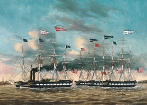 The Tow Boat Conqueror by James Guy Evans Oil Painting