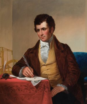 Portrait of Robert Fulton by James H. Cafferty Oil Painting