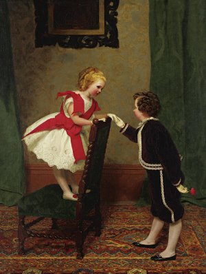 Miss Lily's First Flirtation by James Hayllar Oil Painting
