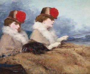 Zwei Damen bei einer Kutschenfahrt by James Hayllar Oil Painting