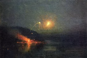 Fireworks Across the Potomac by James Henry Moser - Oil Painting Reproduction