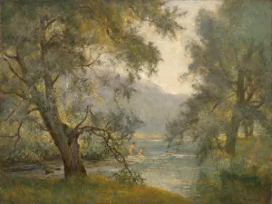 The willow pool Oil painting by James Herbert Snell