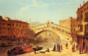 A View of the Rialto Bridge, Venice painting by James Holland