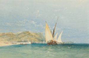 Coast Scene with Sailing Boats by James Holland Oil Painting