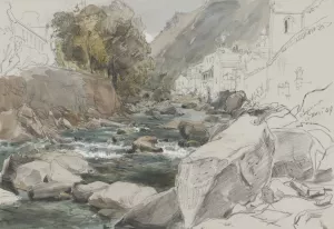 Gezicht te Lynmouth, Devon by James Holland Oil Painting