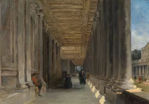 The Colonnade of Queen Mary's House, Greenwich by James Holland Oil Painting