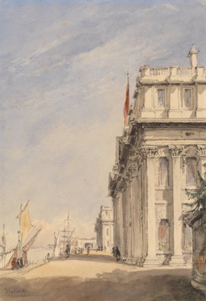 The Facade of the Royal Naval College, Greenwich by James Holland Oil Painting