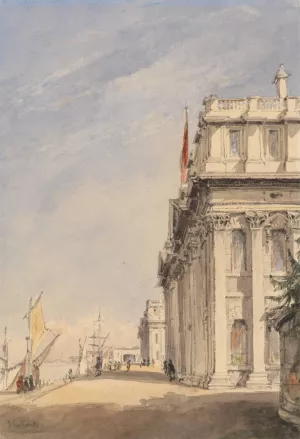The Facade of the Royal Naval College, Greenwich by James Holland Oil Painting
