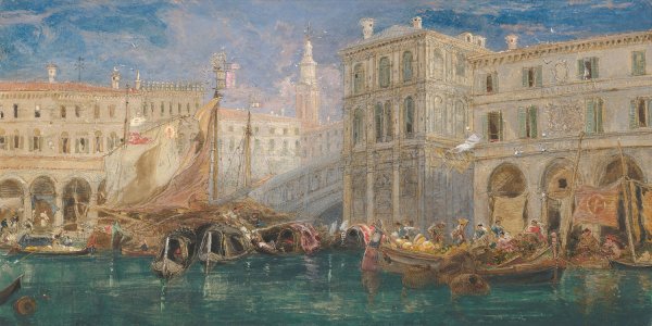 Main Product Photo of The Orange Market, Venice  Painting by James Holland