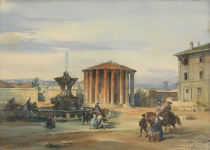 The Temple of Vesta, Rome by James Holland Oil Painting