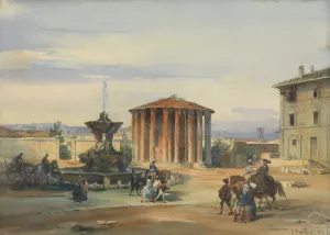 The Temple of Vesta, Rome by James Holland Oil Painting