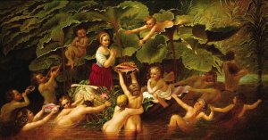 Maiden and Fairies by James Hope Oil Painting
