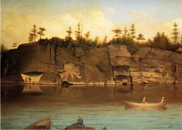 Main Product Photo of Outing at Lake Mohonk Painting by James Hope