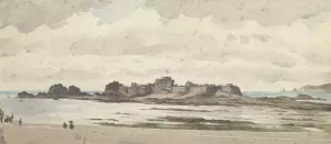 Castle or Fortress on the Coast by James Tissot Oil Painting