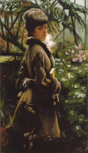 Dans la Serre by James Tissot - Oil Painting Reproduction