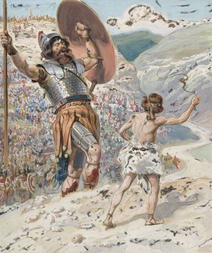 David Slings the Stone by James Tissot Oil Painting