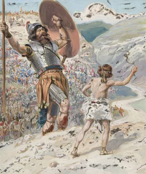 David Slings the Stone by James Tissot Oil Painting
