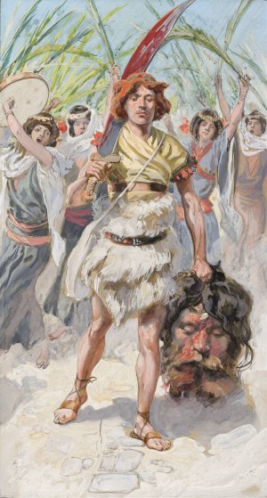 David Takes the Head of Goliath to Jerusalem by James Tissot Oil Painting