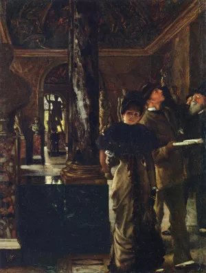 Foreign Visitors at The Louvre Oil painting by James Tissot