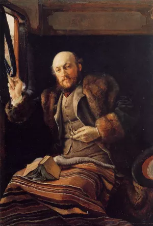 Gentleman in a Railway Carriage Oil painting by James Tissot
