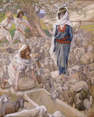 Jacob and Rachel at the Well by James Tissot Oil Painting