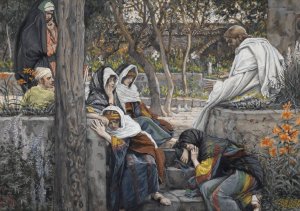Jesus, Mary Magdalene, and Martha at Bethany by James Tissot Oil Painting