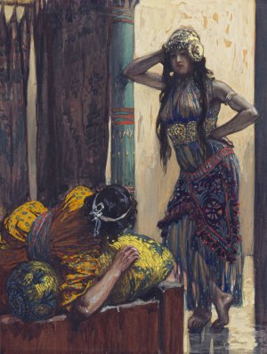 Jezebel Advises Ahab by James Tissot Oil Painting