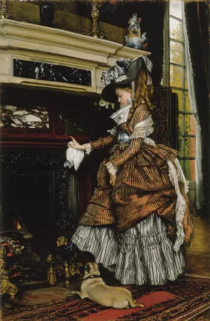 La Cheminee by James Tissot Oil Painting