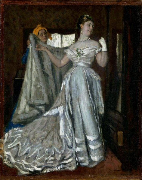 Main Product Photo of Lady and Chambermaid Painting by James Tissot