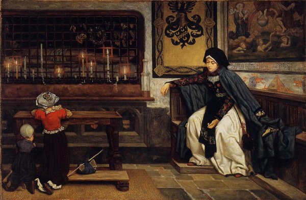 Marguerite in Church by James Tissot - Hand-Painted Oil Painting Reproduction