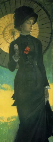 Mrs. Newton with a Parasol by James Tissot Oil Painting
