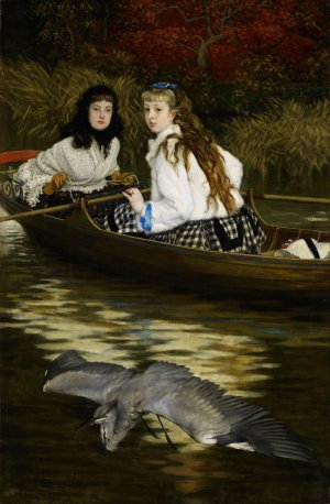 On the Thames, A Heron by James Tissot Oil Painting