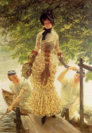 On the Thames also known as Return from Henley by James Tissot Oil Painting