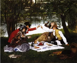 Partie Carree painting by James Tissot