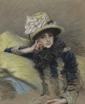 Portrait de jeune femme by James Tissot Oil Painting
