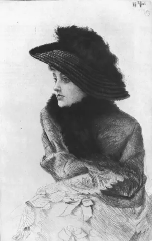 Portrait of Kathleen Newton Oil painting by James Tissot