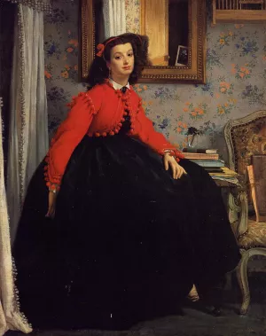 Portrait of Mademoiselle L. L. also known as Young Woman in a Red Jacket by James Tissot Oil Painting