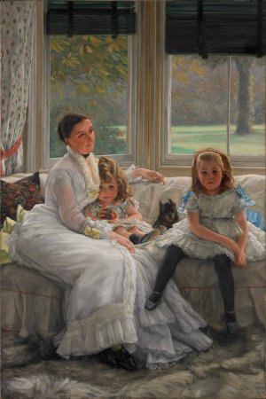 Portrait Of Mrs Catherine Smith Gill And Two Of Her Children by James Tissot Oil Painting