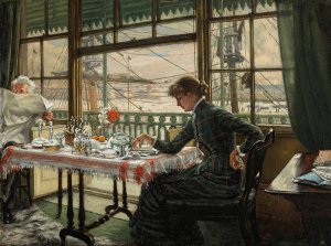 Room Overlooking the Harbour by James Tissot Oil Painting