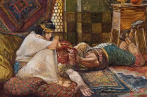 Samson Reveals His Secret to Delilah by James Tissot Oil Painting