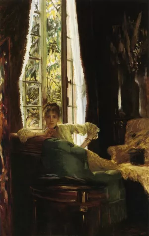 Study for also known as Woman in an Interior by James Tissot - Oil Painting Reproduction