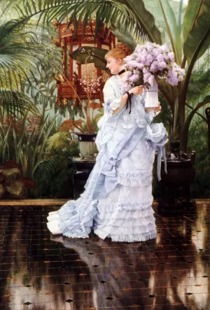 The Bunch of Lilacs by James Tissot - Oil Painting Reproduction